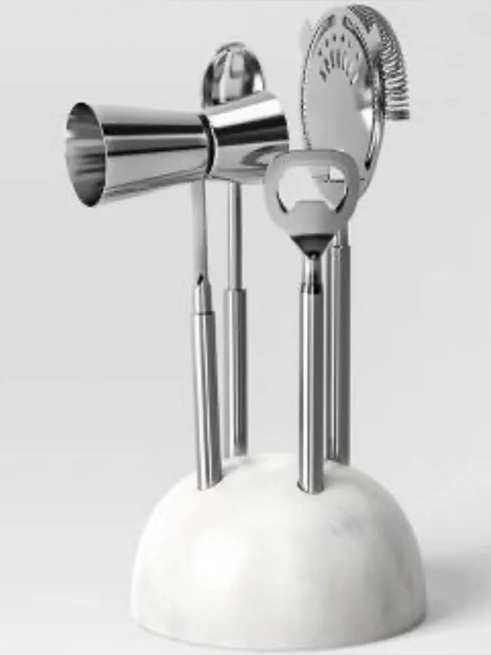 Target Threshold 4 Pc Stainless Steel Bar Tool Set Marble Stand New
